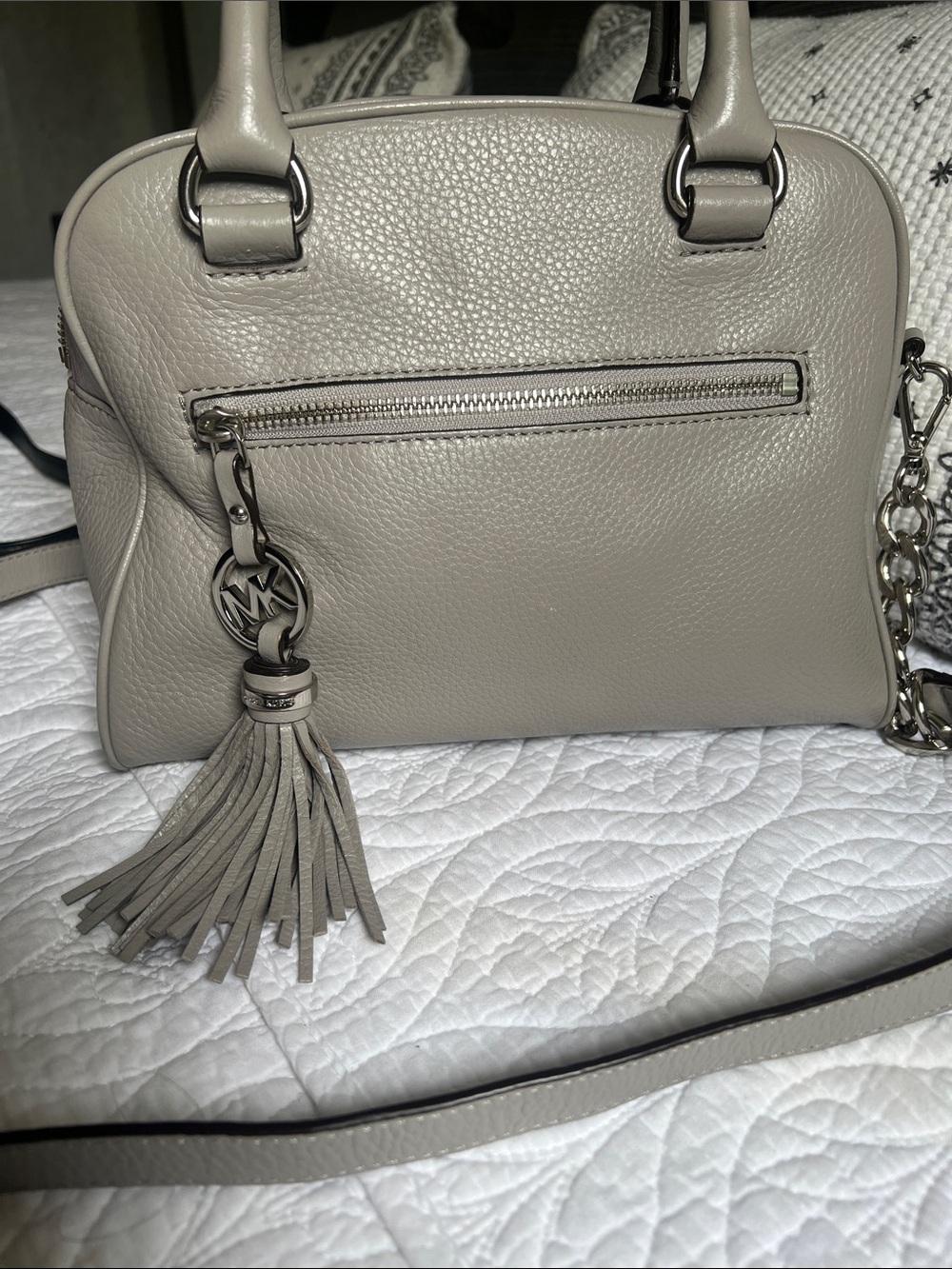 Michael Kors purse. Color pearl grey